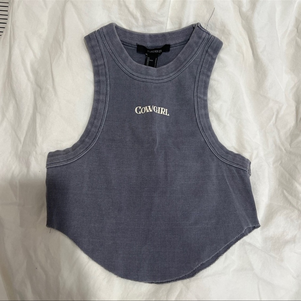 Cowgirl Racer Cropped Tank Top